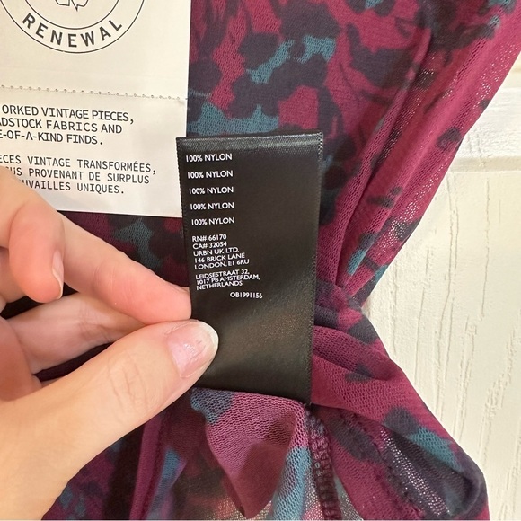 NWT UO Urban Renewal Remnants Mesh Red Animal Print Baby Tee - Picture 9 of 11